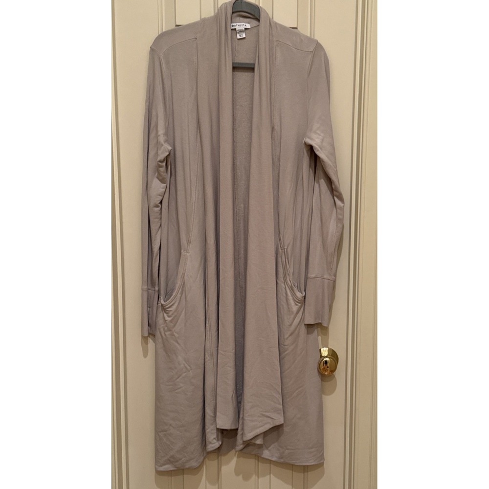 Athleta Women's  Mineral Brown Long Sleeve Canopy Nirvana Wrap Cardigan Sz M - Picture 14 of 15